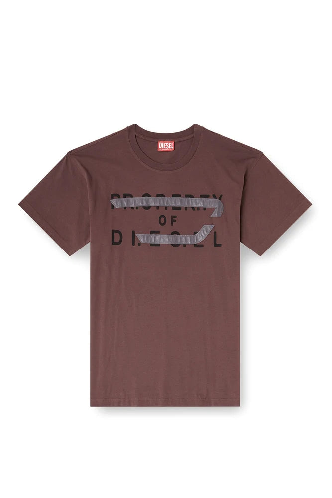 Diesel Regular T-shirt with D appliqué Mens
