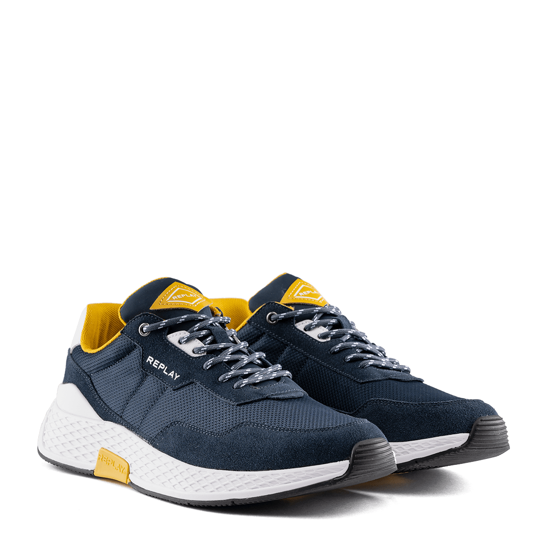 REPLAY MEN’S CLASSIC CHECK LACE UP SNEAKERS