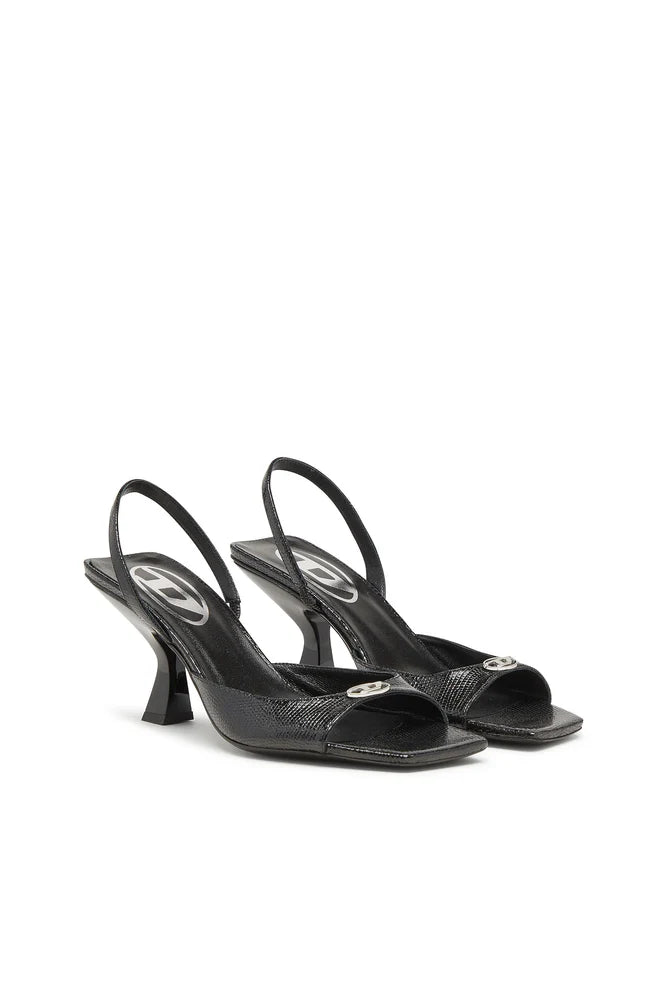 Diesel D-Amber-Slingback sandals in lizard-effect leather