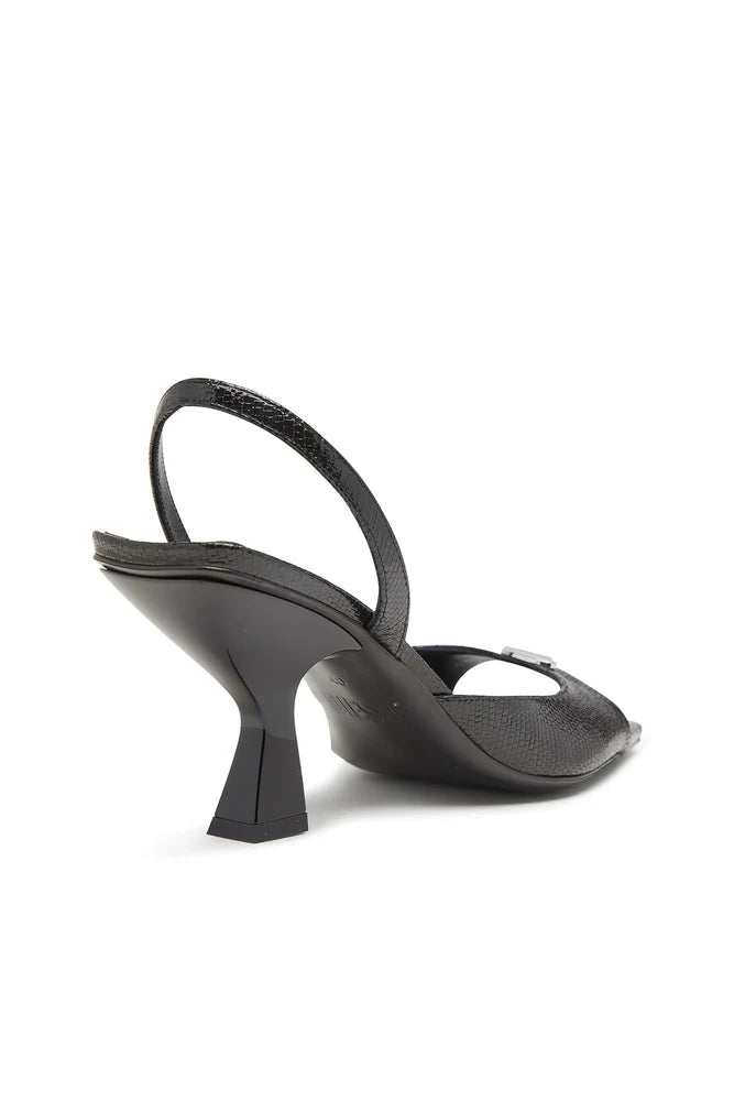 Diesel D-Amber-Slingback sandals in lizard-effect leather