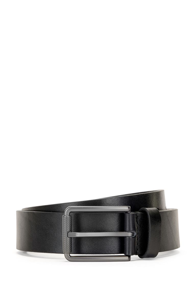 HUGO BOSS  ITALIAN-LEATHER BELT WITH DEBOSSED LOGO